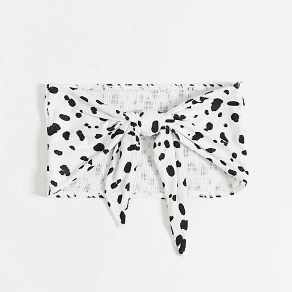 Topshop Shired Smocked Bandeau Top 6 NWT
